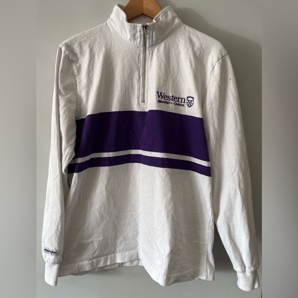 Western University x Barbarian Rugby Wear 1/4 Zip Rugby Shirt, Unisex